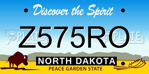 Z575RO North Dakota License Plate