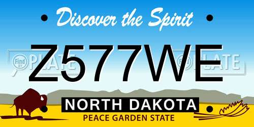Z577WE North Dakota License Plate