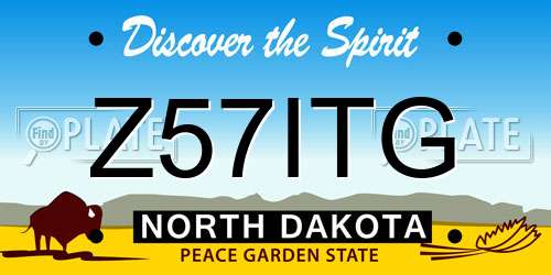 Z57ITG North Dakota License Plate