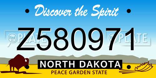 Z580971 North Dakota License Plate