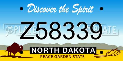 Z58339 North Dakota License Plate