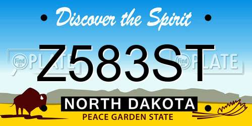 Z583ST North Dakota License Plate