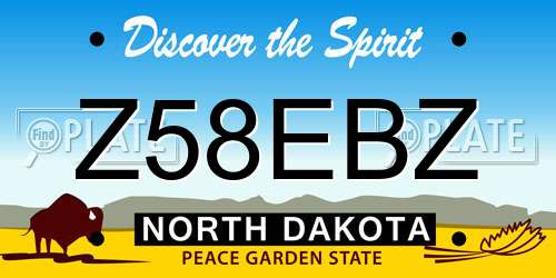 Z58EBZ North Dakota License Plate
