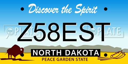 Z58EST North Dakota License Plate