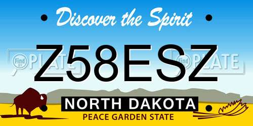 Z58ESZ North Dakota License Plate