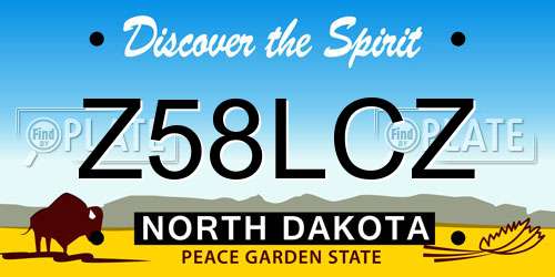 Z58LCZ North Dakota License Plate