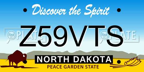 Z59VTS North Dakota License Plate