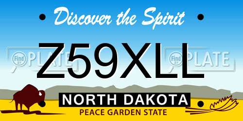 Z59XLL North Dakota License Plate