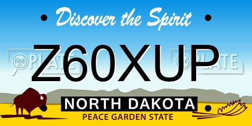 Z60XUP North Dakota License Plate