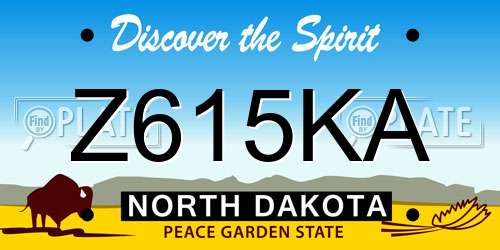 Z615KA North Dakota License Plate