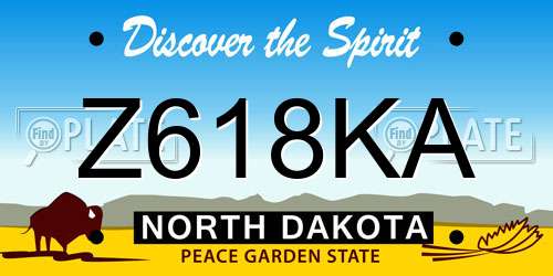 Z618KA North Dakota License Plate
