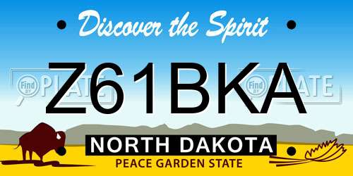 Z61BKA North Dakota License Plate