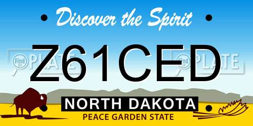 Z61CED North Dakota License Plate