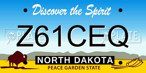 Z61CEQ North Dakota License Plate
