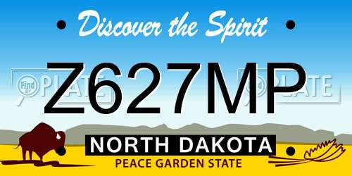 Z627MP North Dakota License Plate