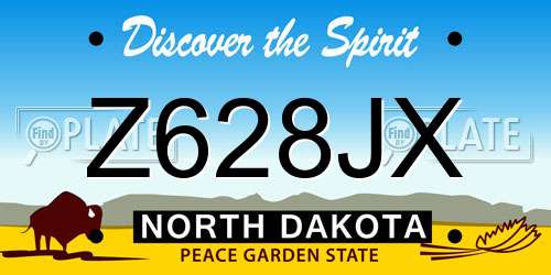 Z628JX North Dakota License Plate