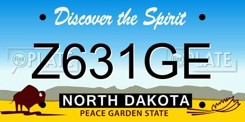 Z631GE North Dakota License Plate