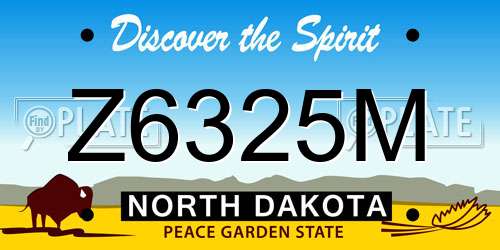 Z6325M North Dakota License Plate