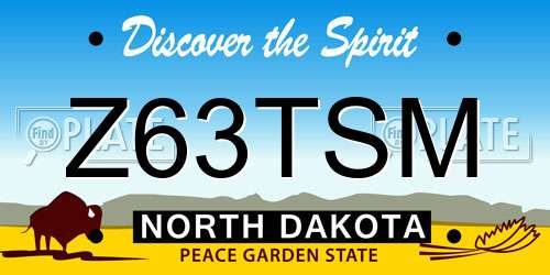 Z63TSM North Dakota License Plate