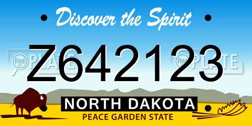 Z642123 North Dakota License Plate