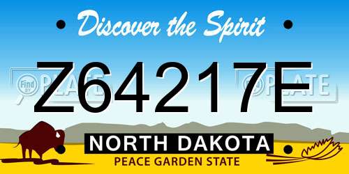 Z64217E North Dakota License Plate