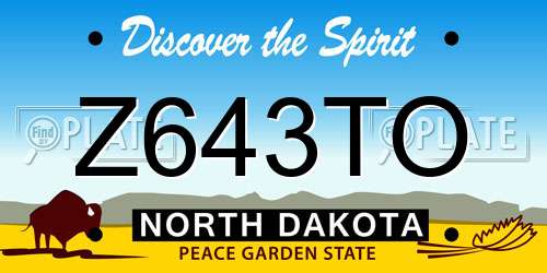 Z643TO North Dakota License Plate