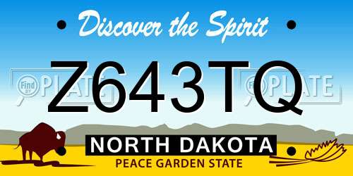 Z643TQ North Dakota License Plate