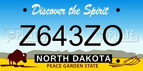 Z643ZO North Dakota License Plate