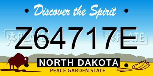 Z64717E North Dakota License Plate