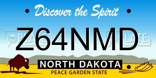 Z64NMD North Dakota License Plate