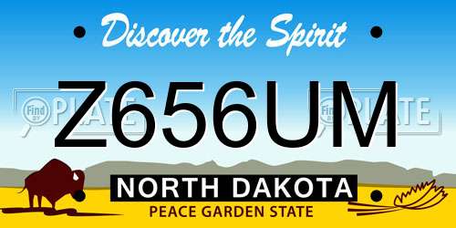 Z656UM North Dakota License Plate