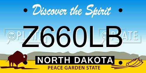 Z660LB North Dakota License Plate