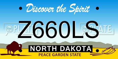 Z660LS North Dakota License Plate