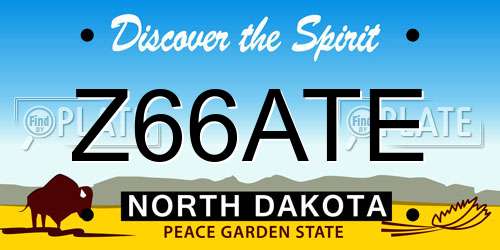 Z66ATE North Dakota License Plate