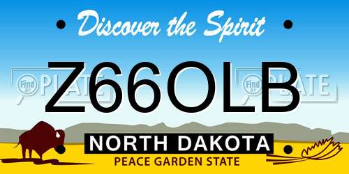 Z66OLB North Dakota License Plate