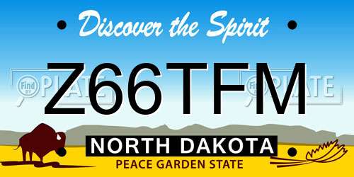 Z66TFM North Dakota License Plate