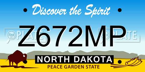 Z672MP North Dakota License Plate