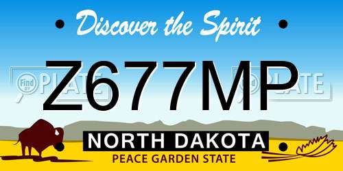 Z677MP North Dakota License Plate