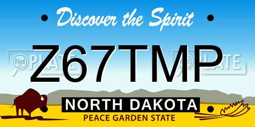 Z67TMP North Dakota License Plate