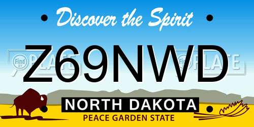 Z69NWD North Dakota License Plate