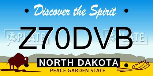 Z70DVB North Dakota License Plate