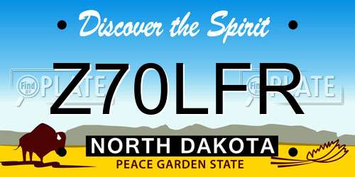 Z70LFR North Dakota License Plate