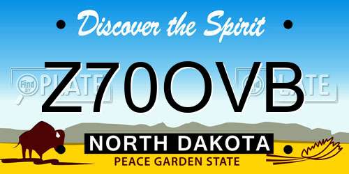 Z70OVB North Dakota License Plate