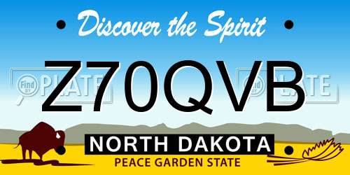 Z70QVB North Dakota License Plate