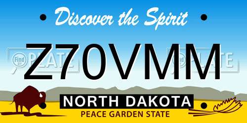 Z70VMM North Dakota License Plate