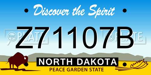 Z71107B North Dakota License Plate