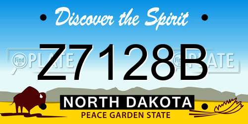 Z7128B North Dakota License Plate