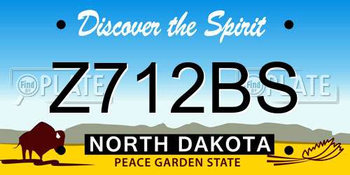 Z712BS North Dakota License Plate