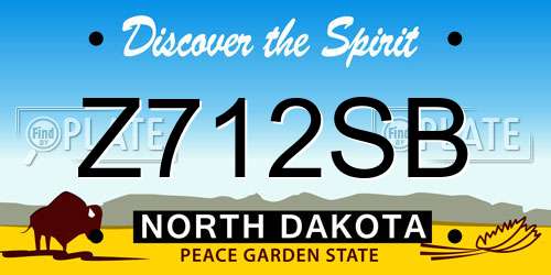 Z712SB North Dakota License Plate