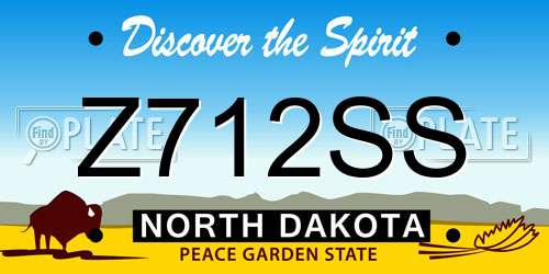 Z712SS North Dakota License Plate